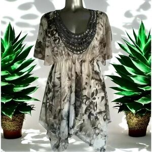 ✅Printed Flowing Long  Top/Tunic